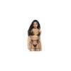 3 pièces de lingerie en résille noire 